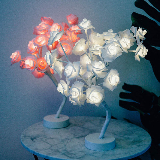 Glowing Rose Tree: Elegant Table Lamp